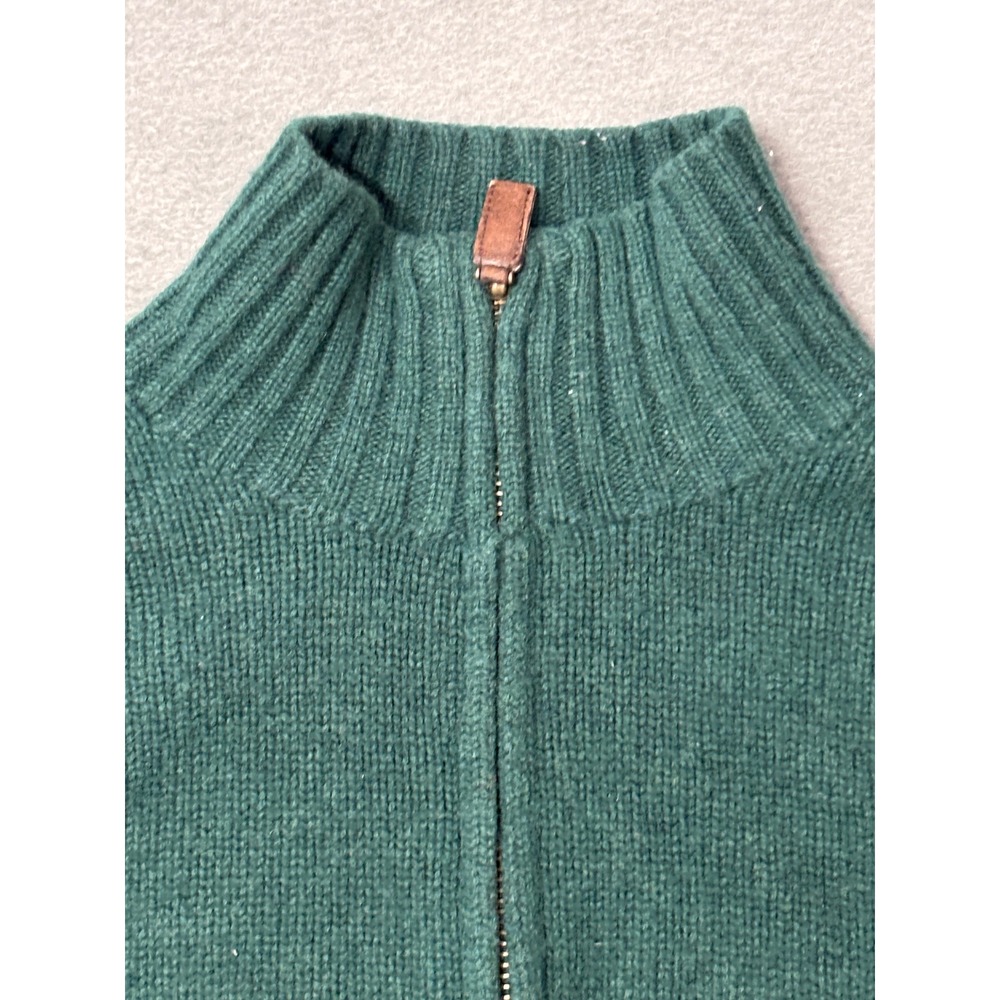 Polo Ralph Lauren Mens Green 100% Lambswool Quarter Zip Sweater Size M - Picture 5 of 10
